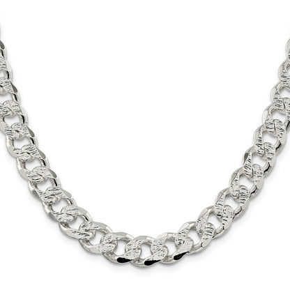 Sterling Silver 11.0mm Pav� Curb Chain