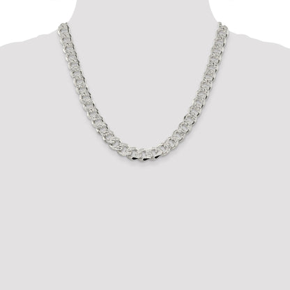 Sterling Silver 11.0mm Pav� Curb Chain