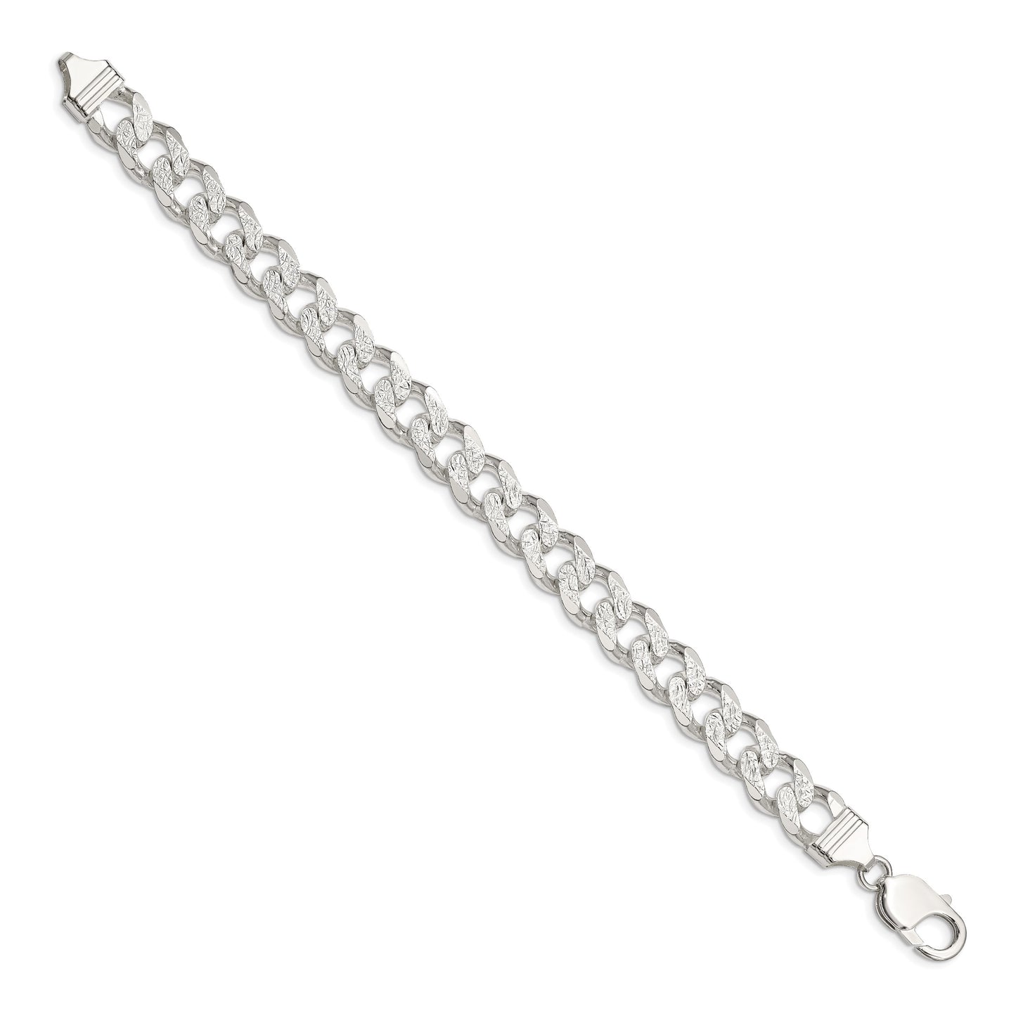 Sterling Silver 11.0mm Pav� Curb Chain