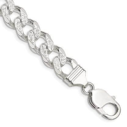 Sterling Silver 11.0mm Pav� Curb Chain