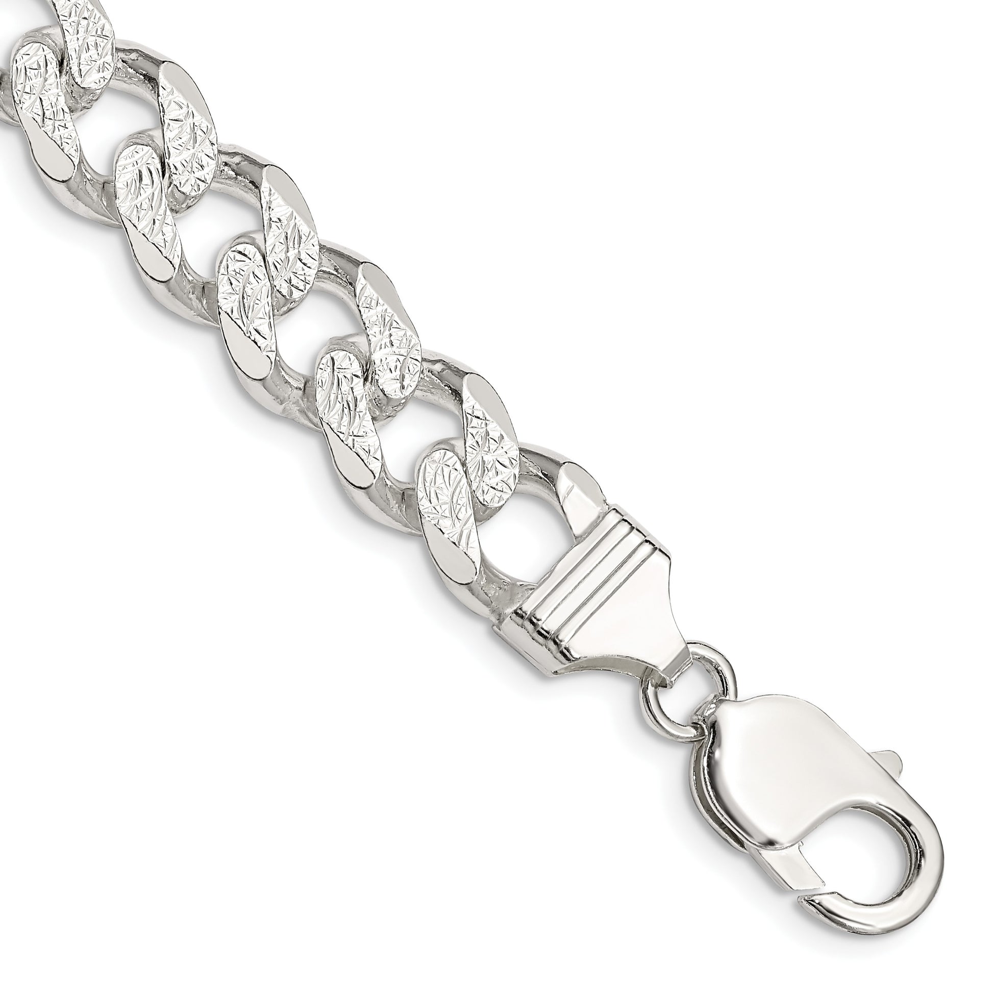 Sterling Silver 11.0mm Pav� Curb Chain