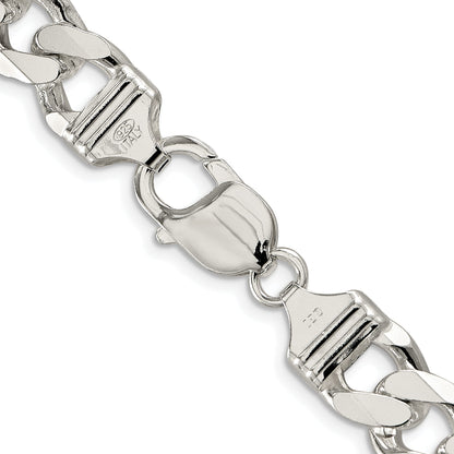 Sterling Silver Rhodium-plated 11.0mm Pav� Curb Chain