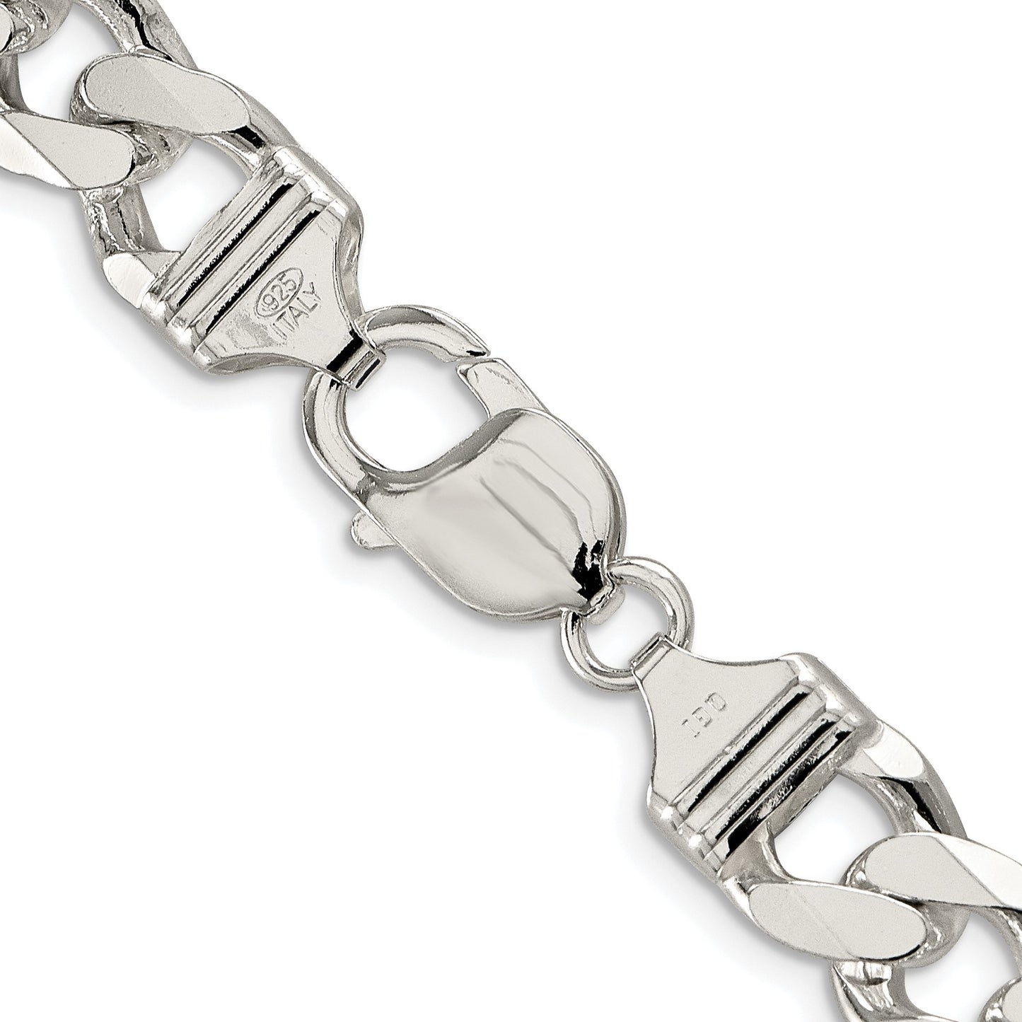 Sterling Silver Rhodium-plated 11.0mm Pav� Curb Chain
