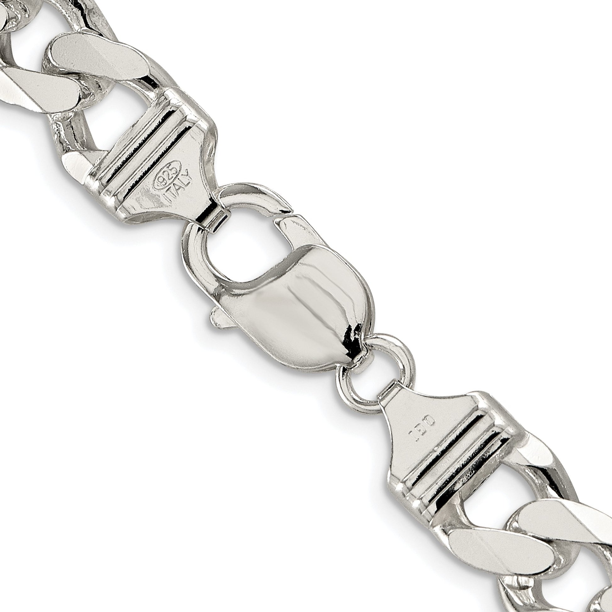 Sterling Silver Rhodium-plated 11.0mm Pav� Curb Chain