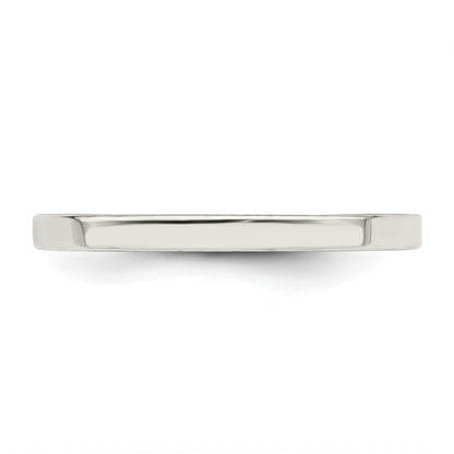Sterling Silver 2mm Comfort Fit Flat Size 8 Band