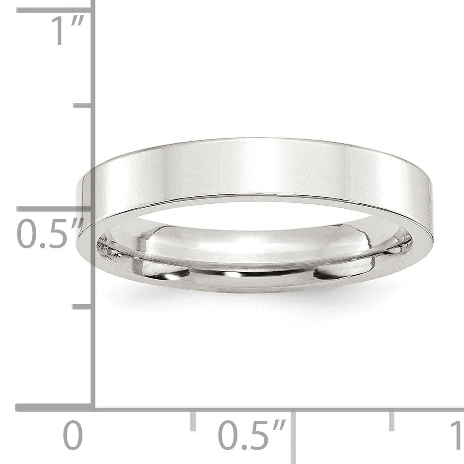 Sterling Silver 4mm Comfort Fit Flat Size 9 Band