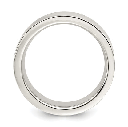 Sterling Silver 7mm Comfort Fit Flat Size 7.5 Band
