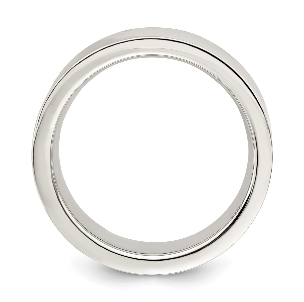 Sterling Silver 7mm Comfort Fit Flat Size 8 Band