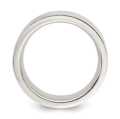 Sterling Silver 7mm Comfort Fit Flat Size 8.5 Band Ring