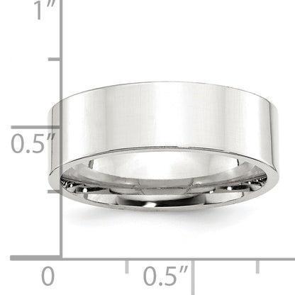 Sterling Silver 7mm Comfort Fit Flat Size 8.5 Band Ring