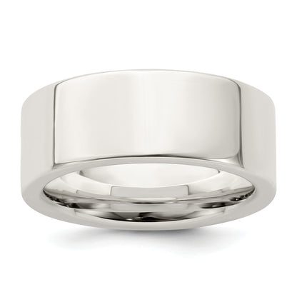 Sterling Silver 8mm Comfort Fit Flat Size 12 Band Ring