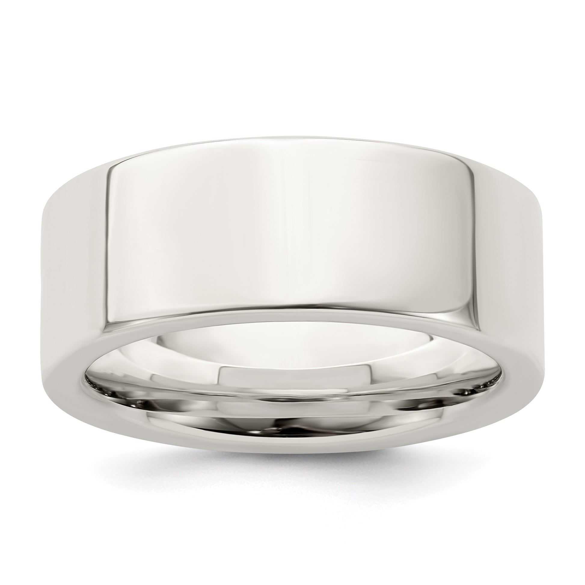 Sterling Silver 8mm Comfort Fit Flat Size 9.5 Band Ring