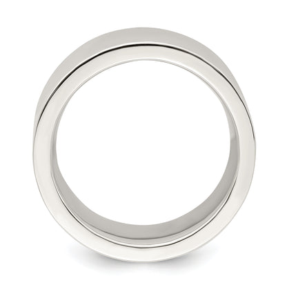Sterling Silver 9mm Comfort Fit Flat Size 7 Band