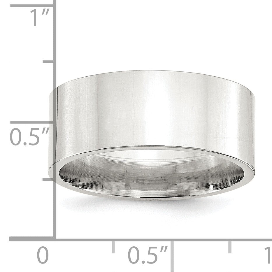 Sterling Silver 9mm Comfort Fit Flat Size 10 Band