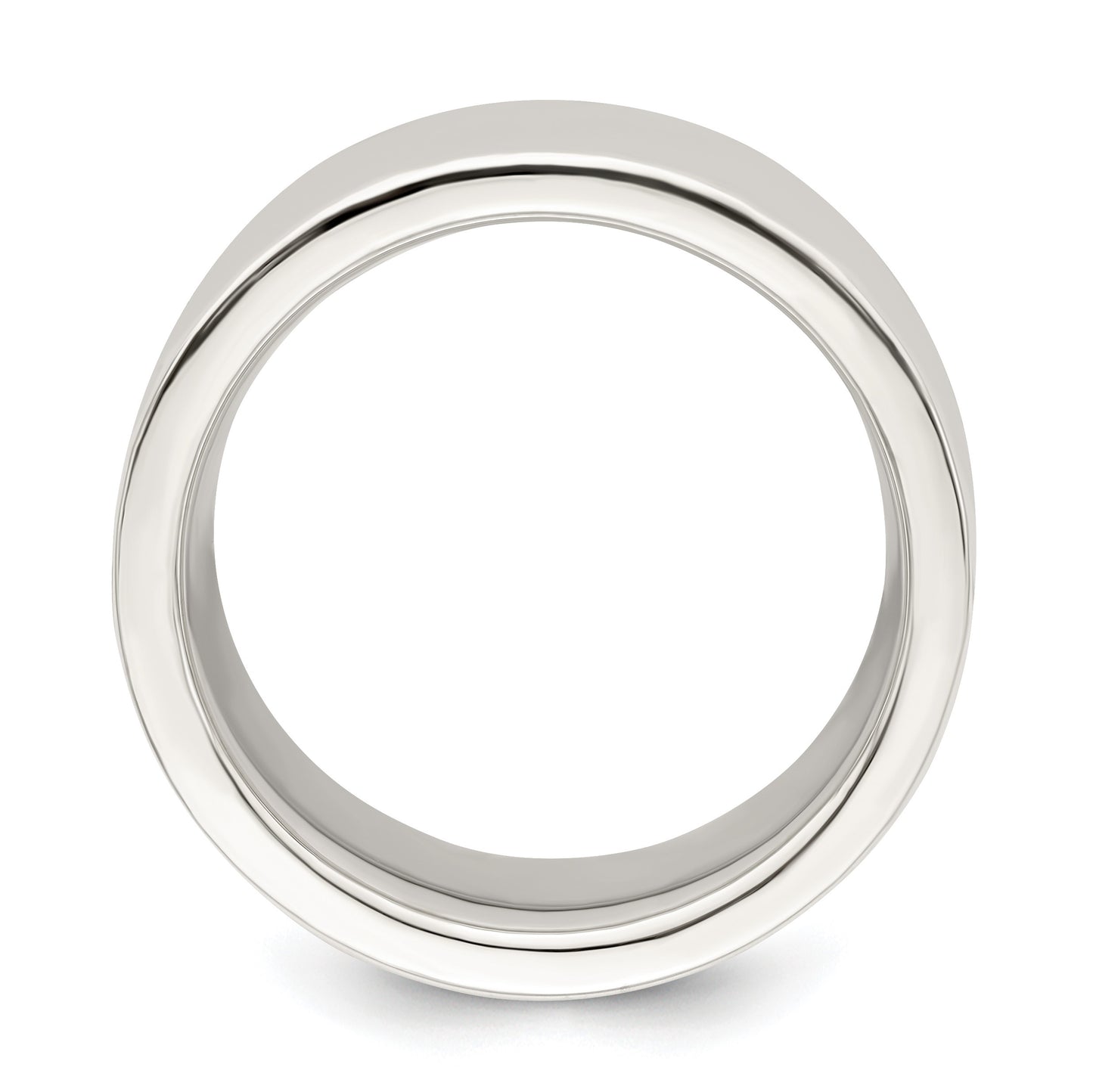 Sterling Silver 10mm Comfort Fit Flat Size 11.5 Band