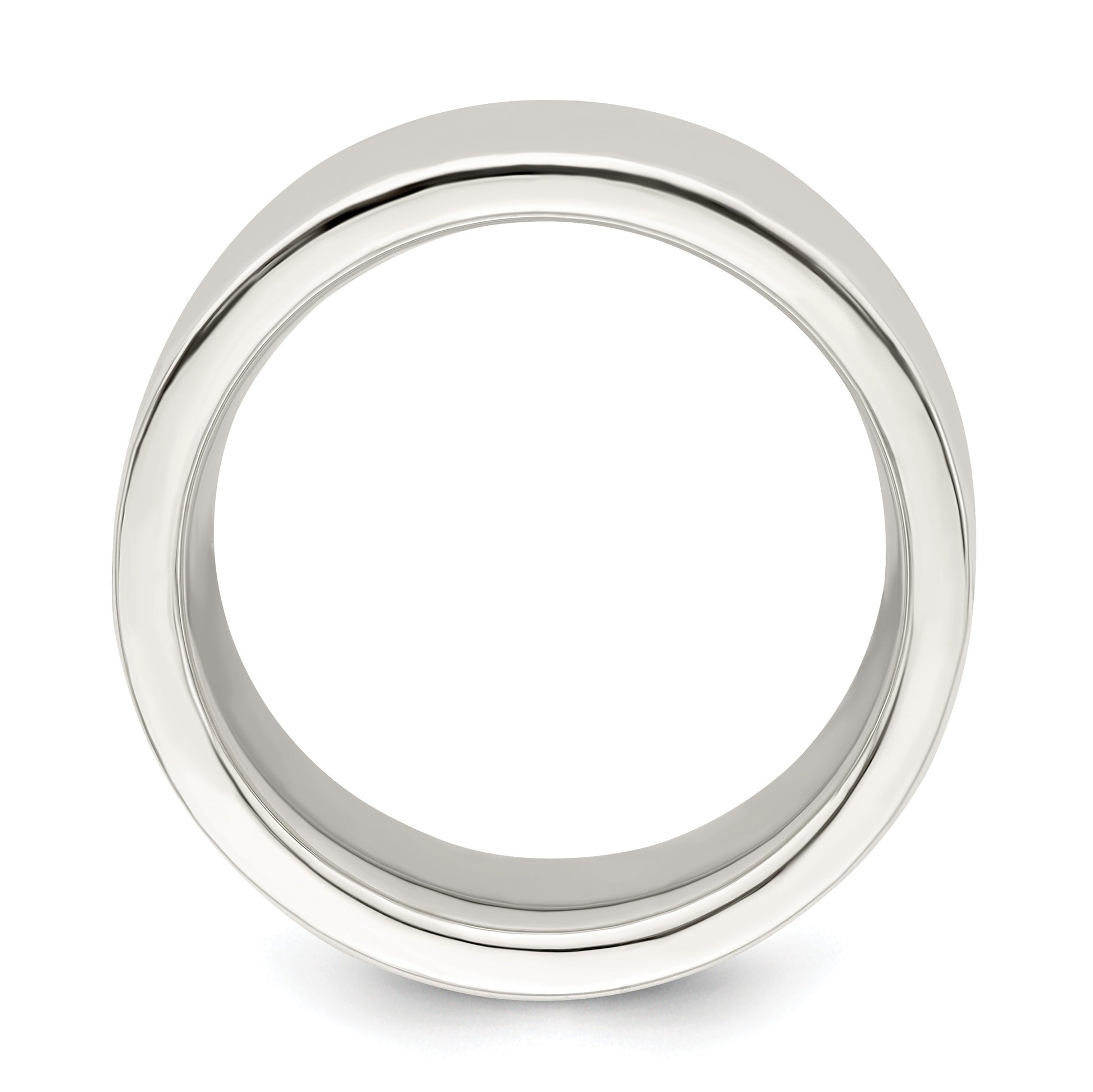 Sterling Silver 10mm Comfort Fit Flat Size 11.5 Band