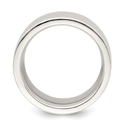 Sterling Silver 10mm Comfort Fit Flat Size 11.5 Band