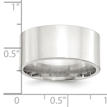 Sterling Silver 10mm Comfort Fit Flat Size 11.5 Band