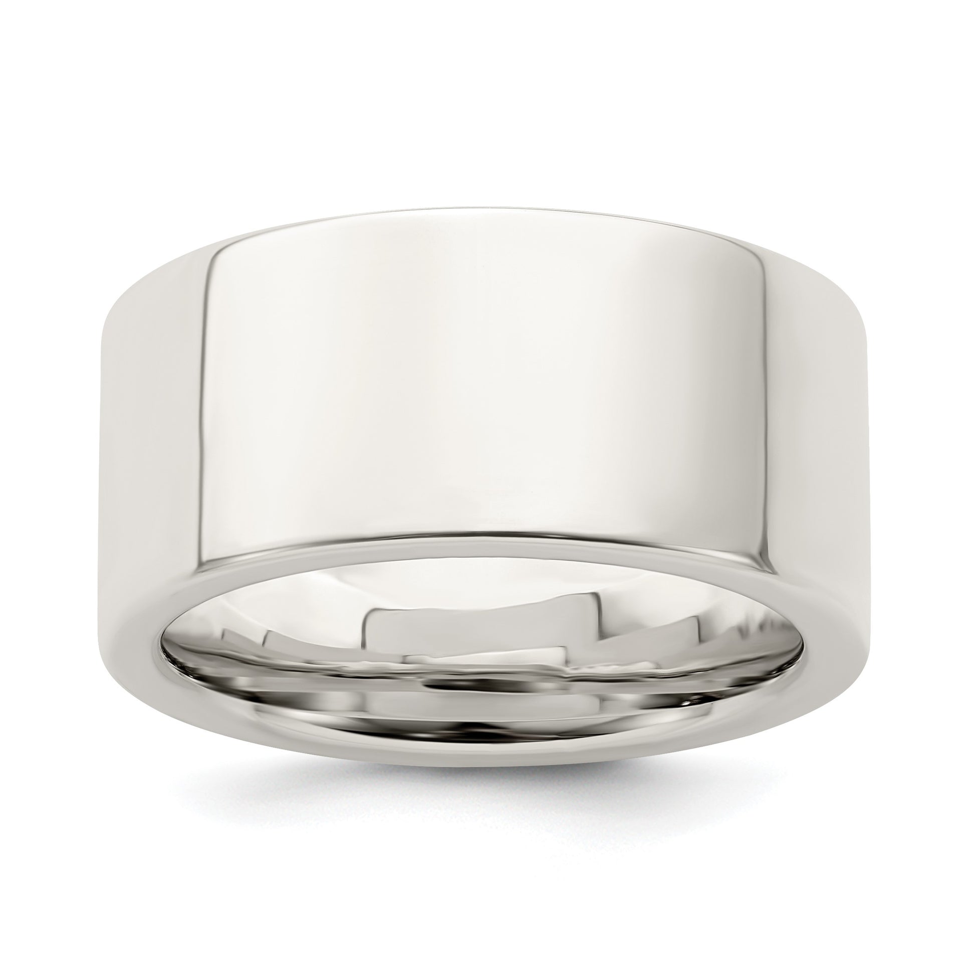 Sterling Silver 10mm Comfort Fit Flat Size 12 Band