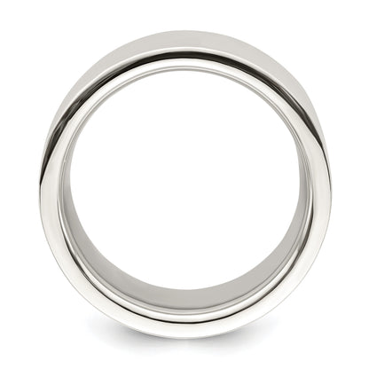 Sterling Silver 12mm Comfort Fit Flat Size 8.5 Band