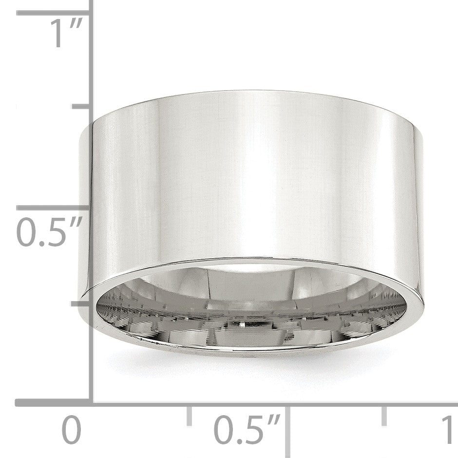 Sterling Silver 12mm Comfort Fit Flat Size 5 Band