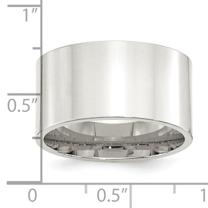 Sterling Silver 12mm Comfort Fit Flat Size 7.5 Band