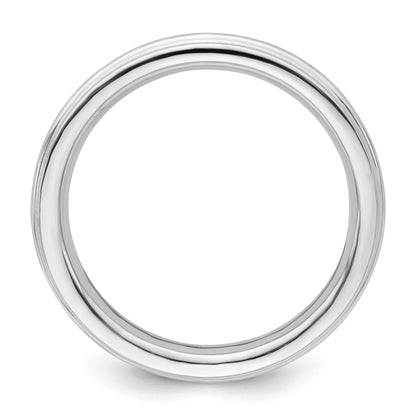 Sterling Silver Rhodium-plated 3mm Comfort Fit Milgrain Size 4 Band