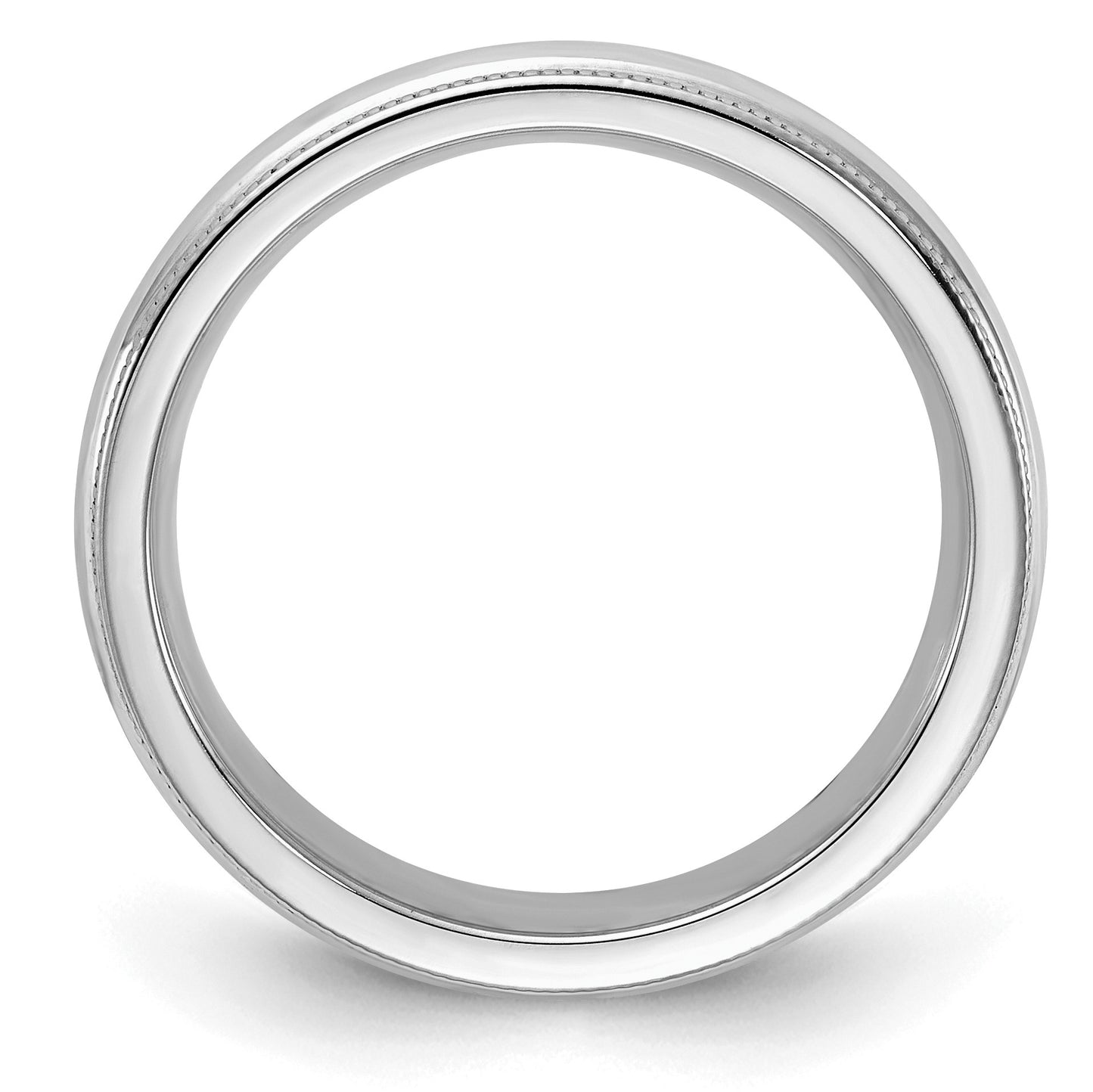 Sterling Silver Rhodium-plated 4mm Comfort Fit Milgrain Size 12 Band