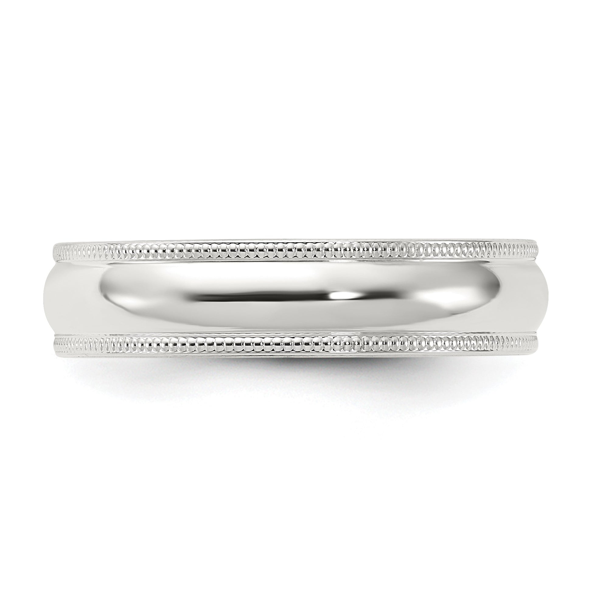 Sterling Silver 5mm Comfort Fit Half Round Milgrain Size 5 Band