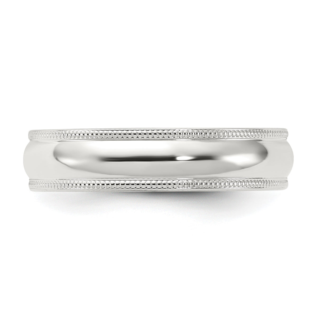 Sterling Silver 5mm Comfort Fit Half Round Milgrain Size 8.5 Band