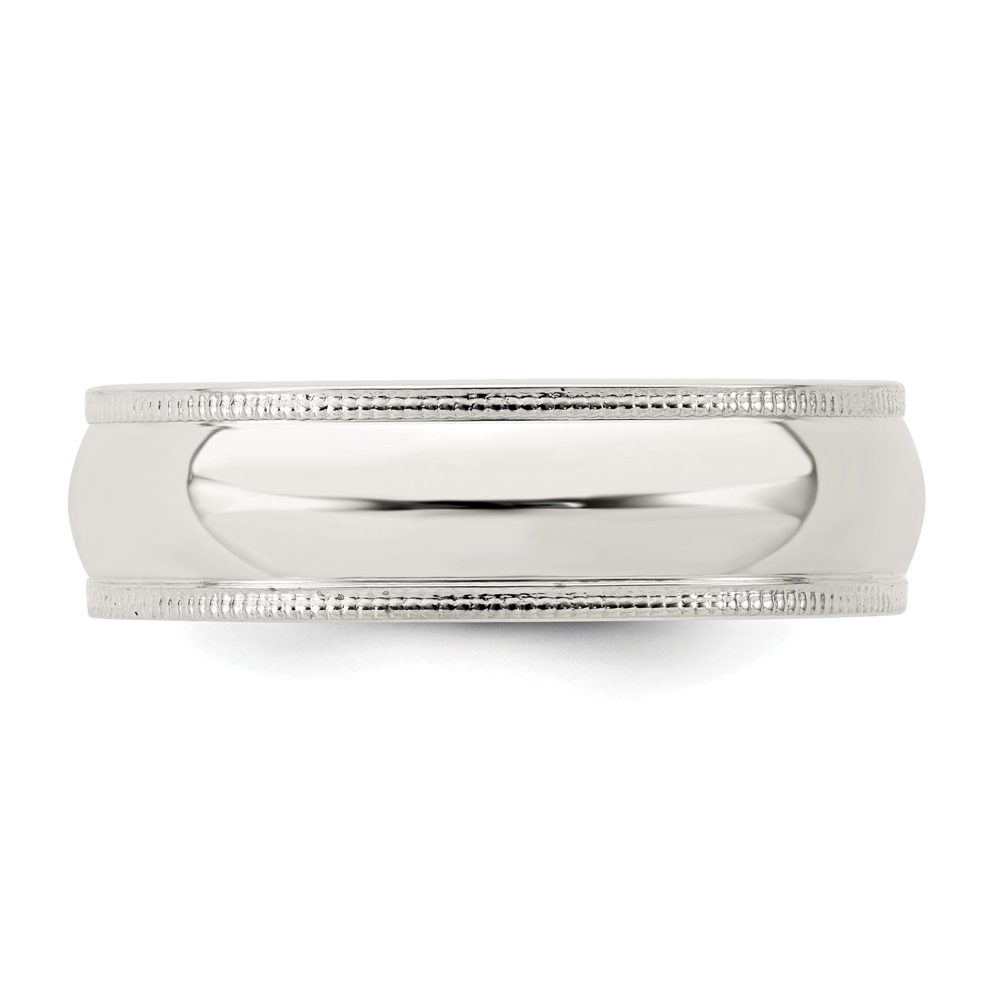 Sterling Silver 6mm Comfort Fit Half Round Milgrain Size 6 Band