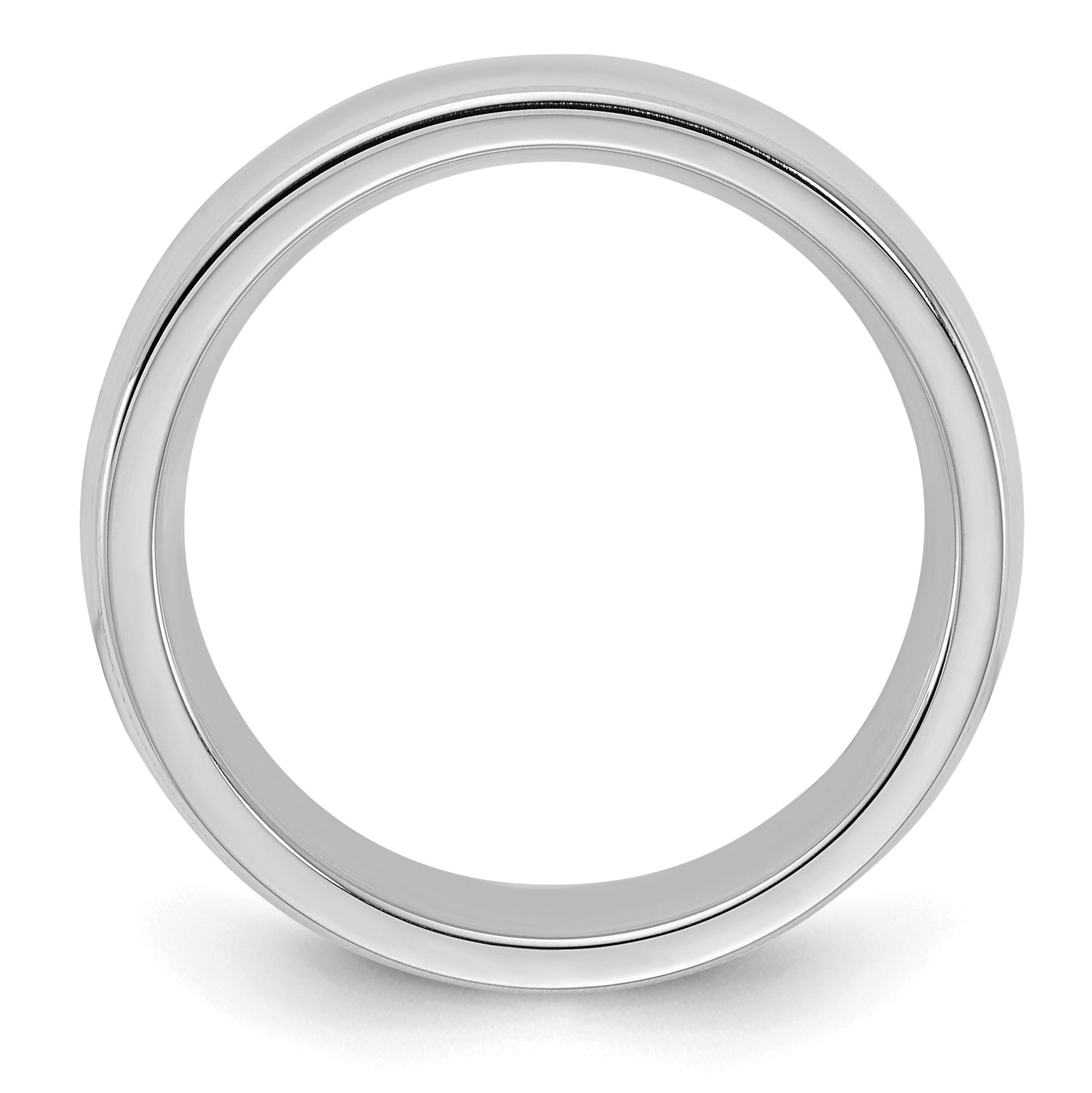 Sterling Silver Rhodium-plated 6mm Comfort Fit Milgrain Size 11 Band