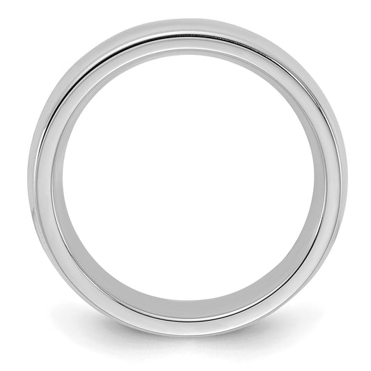 Sterling Silver Rhodium-plated 6mm Comfort Fit Milgrain Size 10 Band