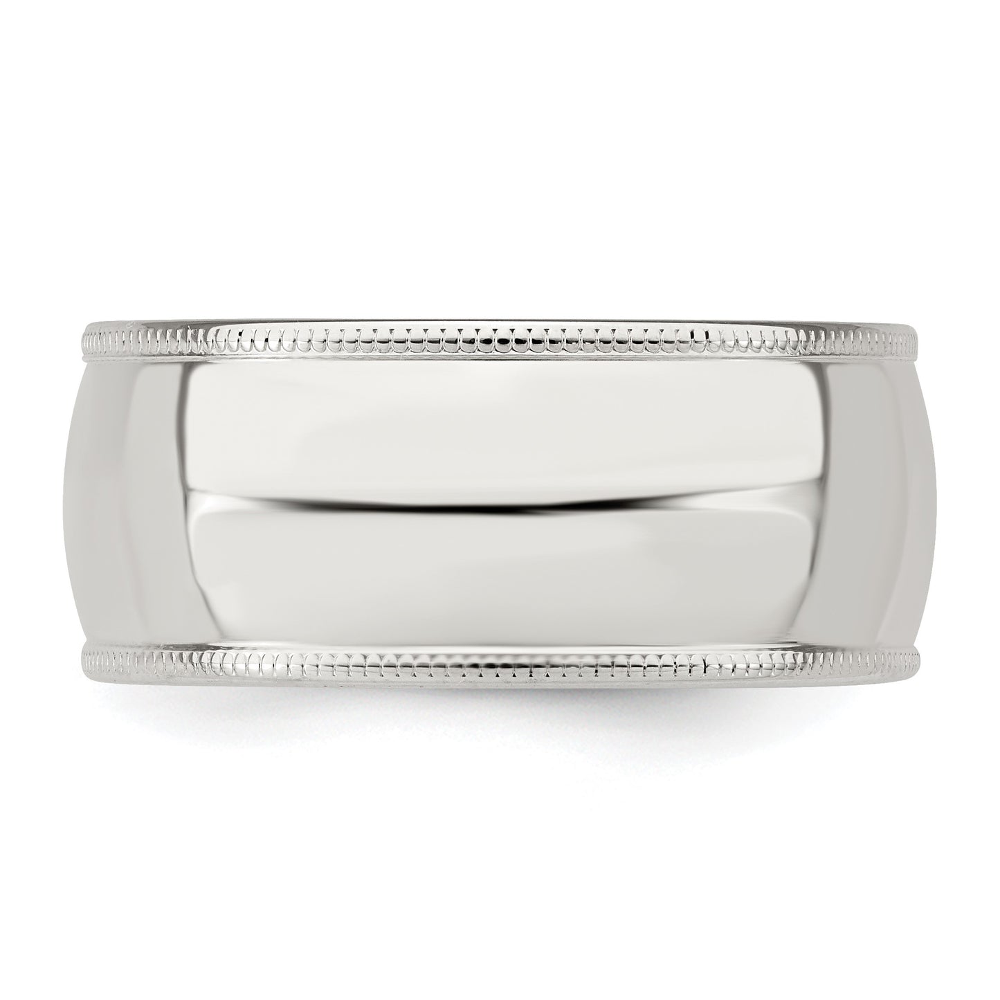 Sterling Silver 9mm Comfort Fit Half Round Milgrain Size 6 Band