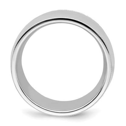 Sterling Silver Rhodium-plated 10mm Comfort Fit Milgrain Size 6 Band
