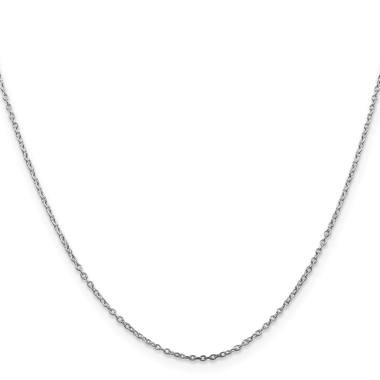 Sterling Silver Rhodium-plated 1mm Cable Chain