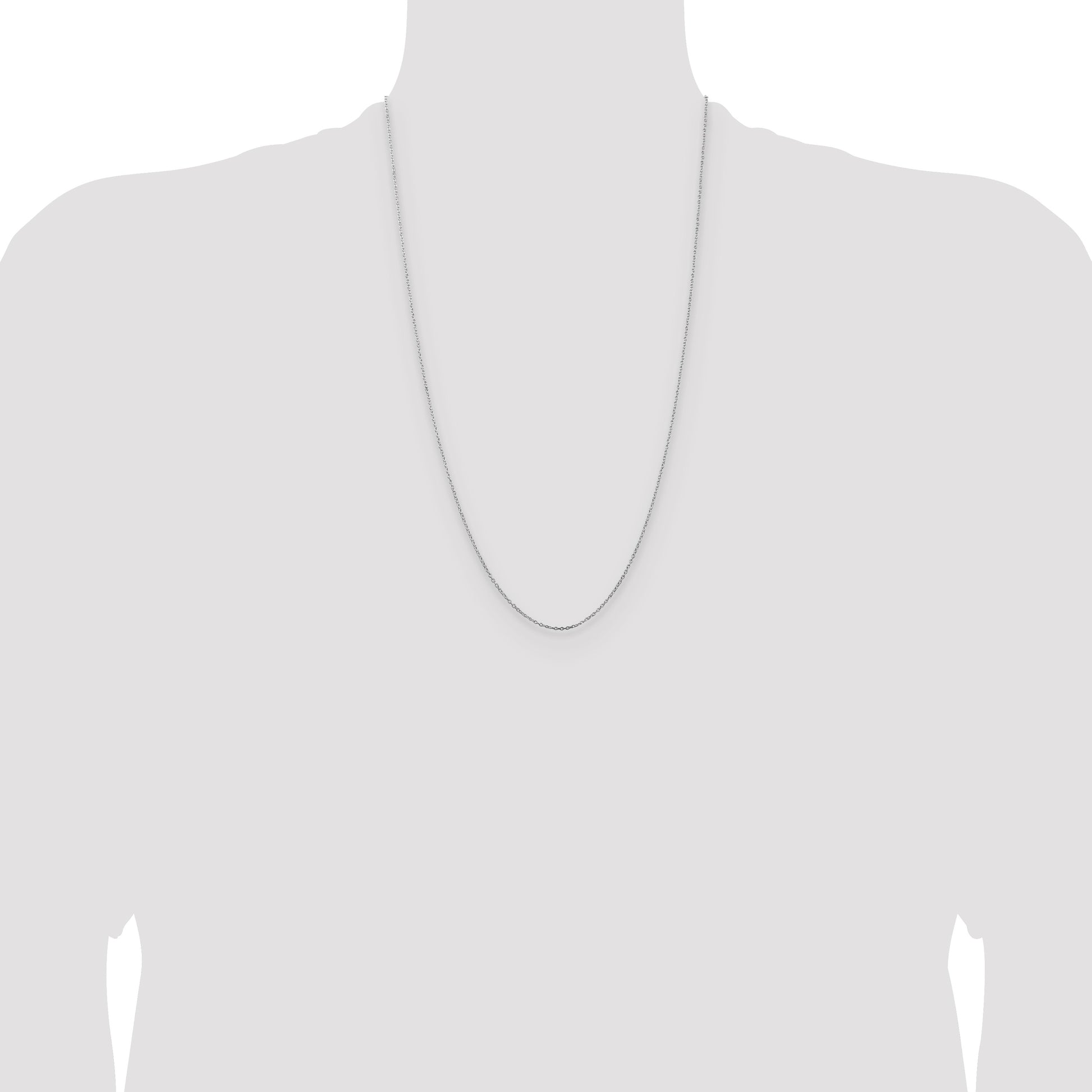 Sterling Silver Rhodium-plated 1mm Cable Chain