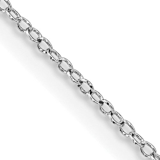 Sterling Silver Rhodium-plated 1mm Cable Chain