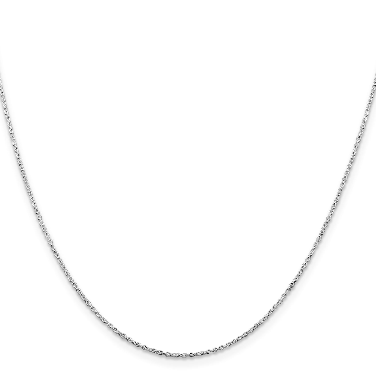 Sterling Silver Rhodium-plated 1mm Cable Chain w/4in ext.