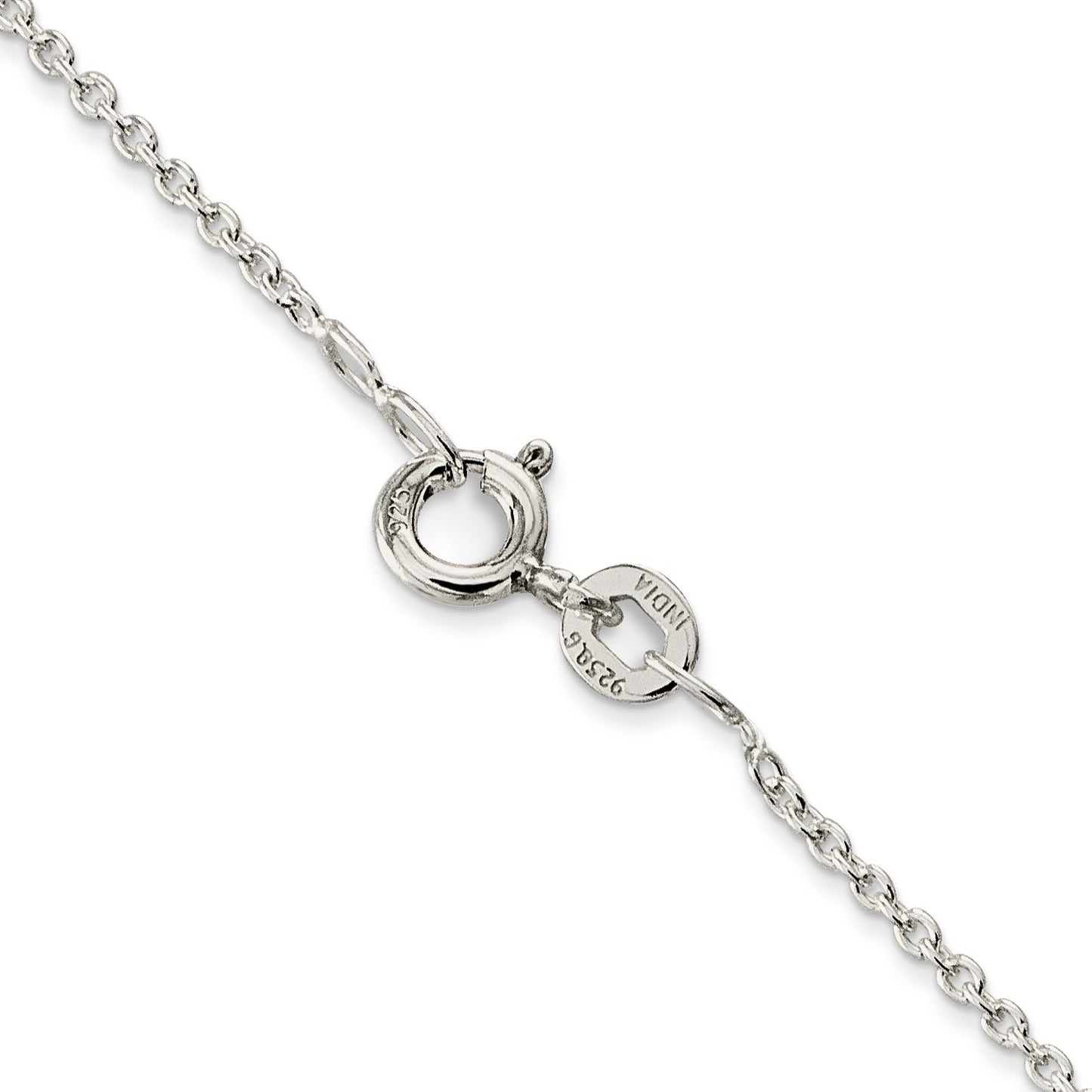 Sterling Silver Rhodium-plated 1mm Cable Chain