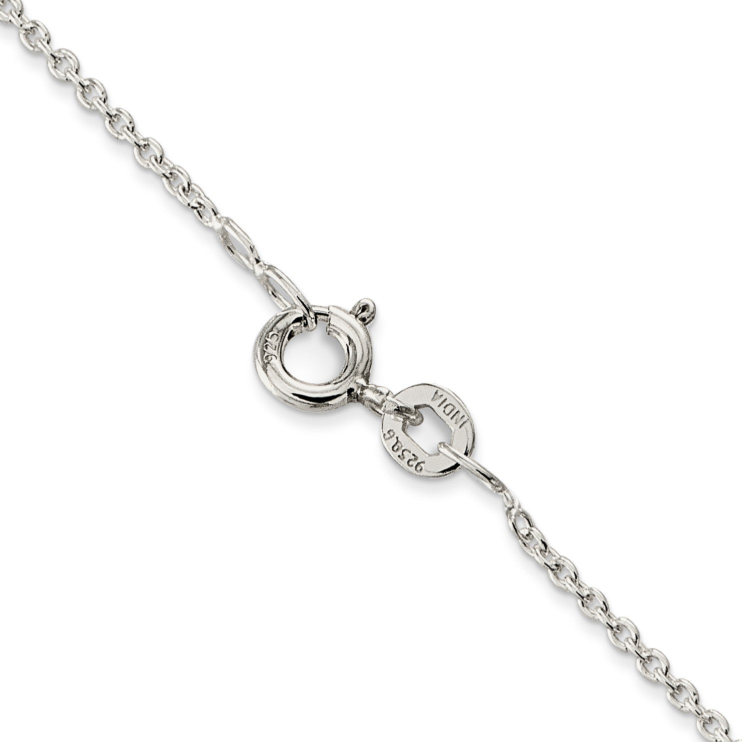 Sterling Silver Rhodium-plated 1mm Cable Chain