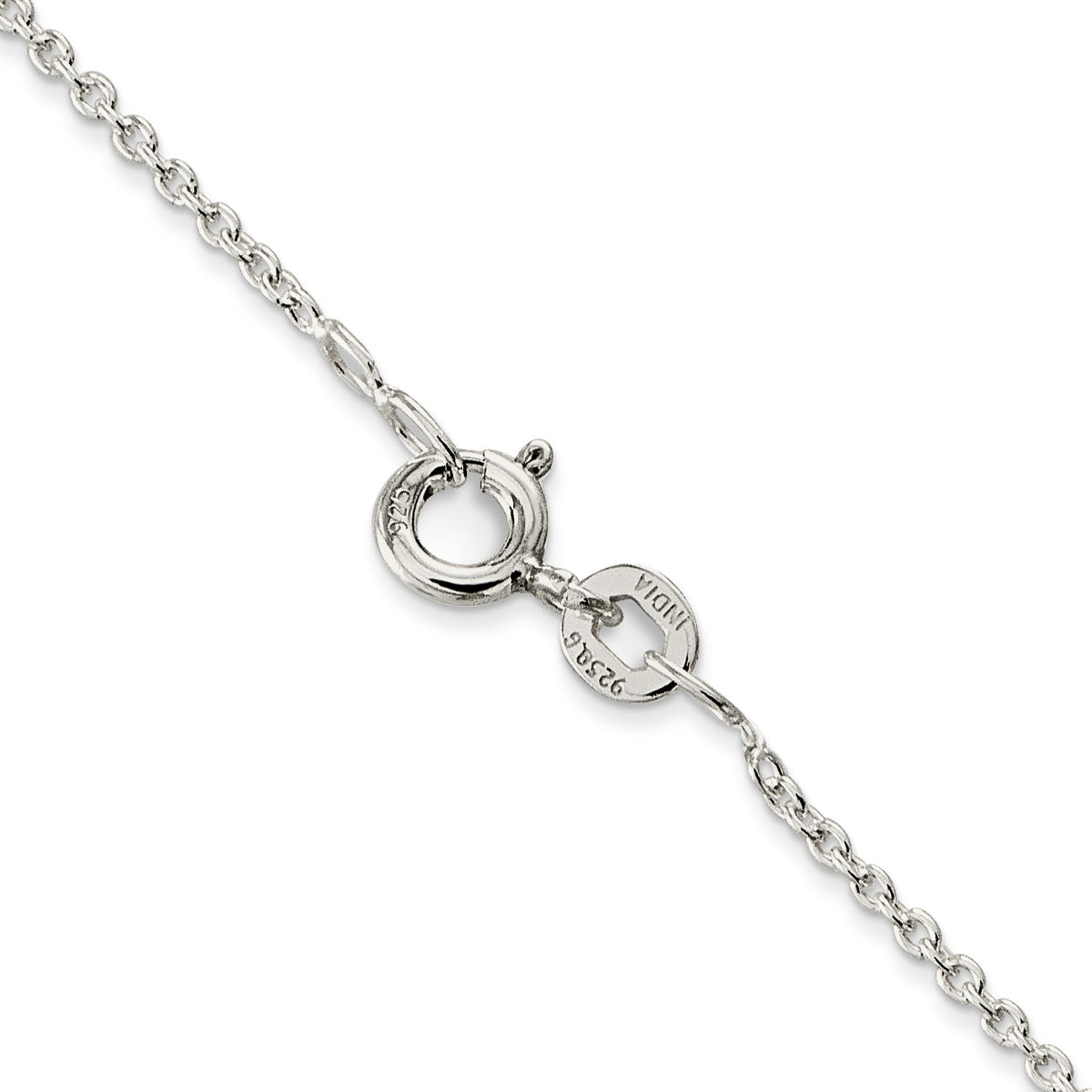 Sterling Silver Rhodium-plated 1mm Cable Chain