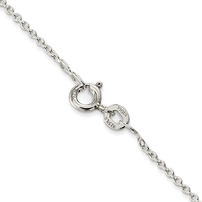 Sterling Silver Rhodium-plated 1mm Cable Chain
