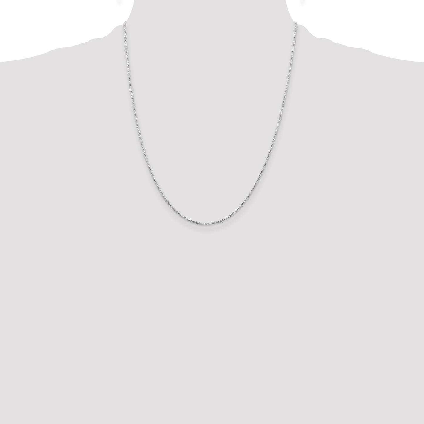 Sterling Silver Rhodium-plated 1mm Cable Chain w/4in ext.