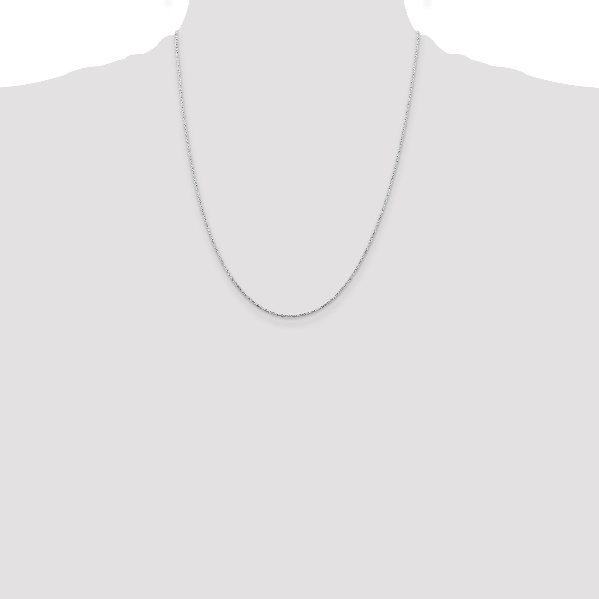 Sterling Silver Rhodium-plated 1mm Cable Chain w/4in ext.