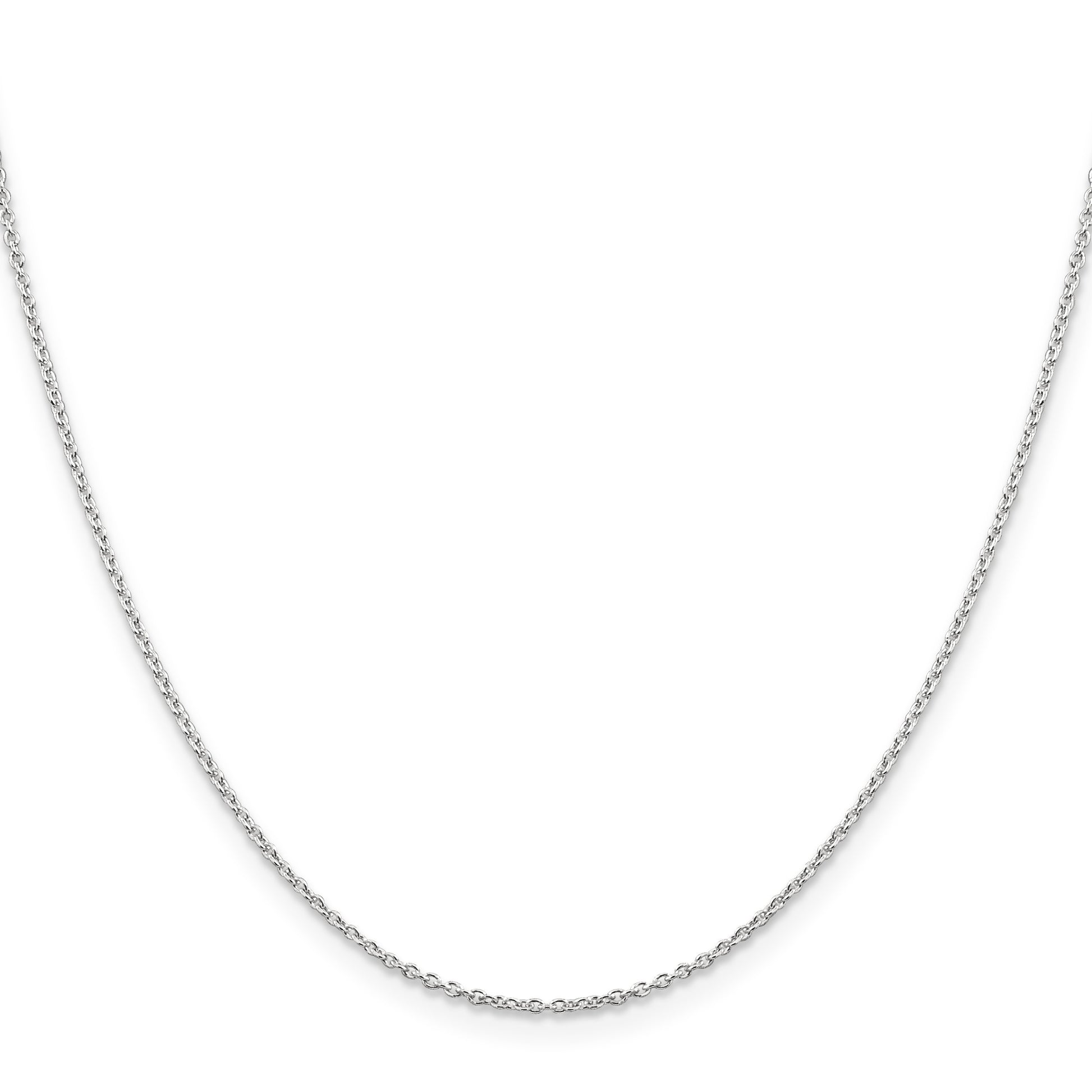 Sterling Silver Rhodium-plated 1.25mm Cable Chain