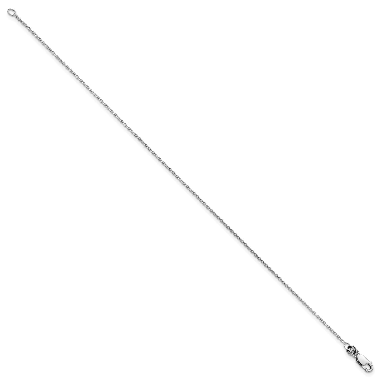 Sterling Silver Rhodium-plated 1.25mm Cable Chain