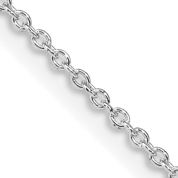 Sterling Silver Rhodium-plated 1.25mm Cable Chain
