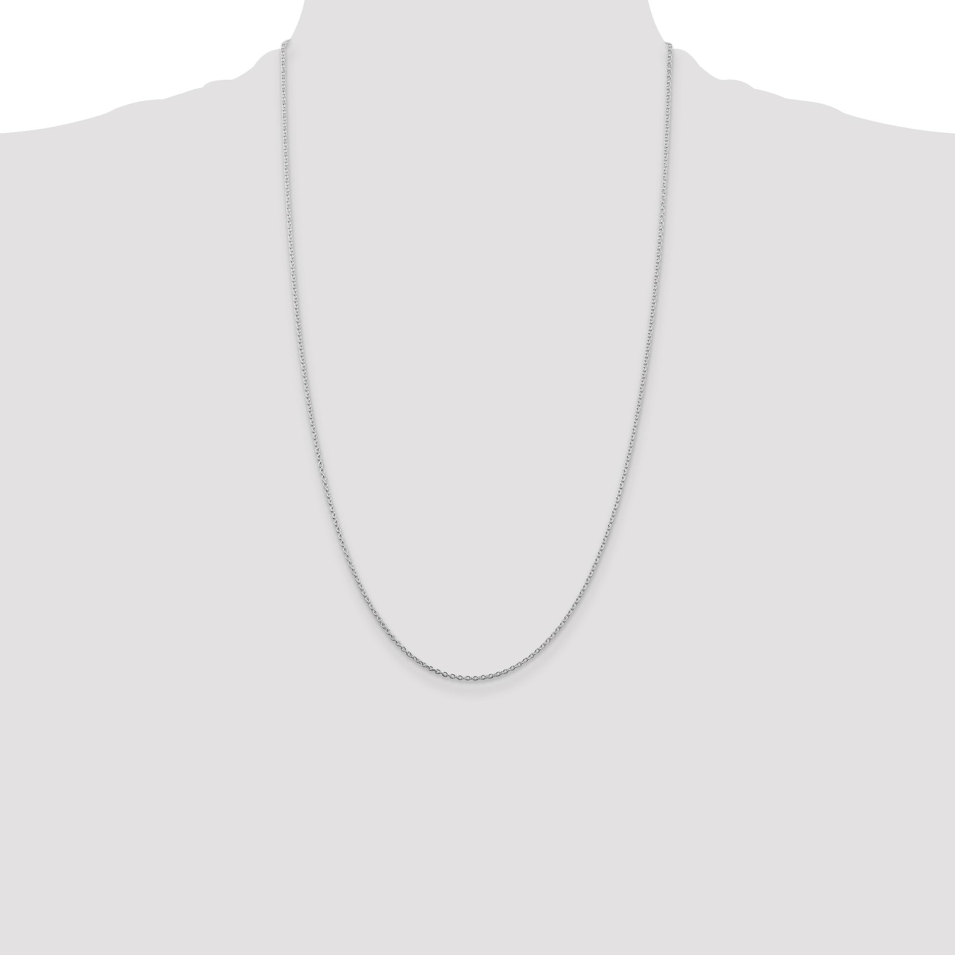 Sterling Silver Rhodium-plated 1.5mm Cable Chain