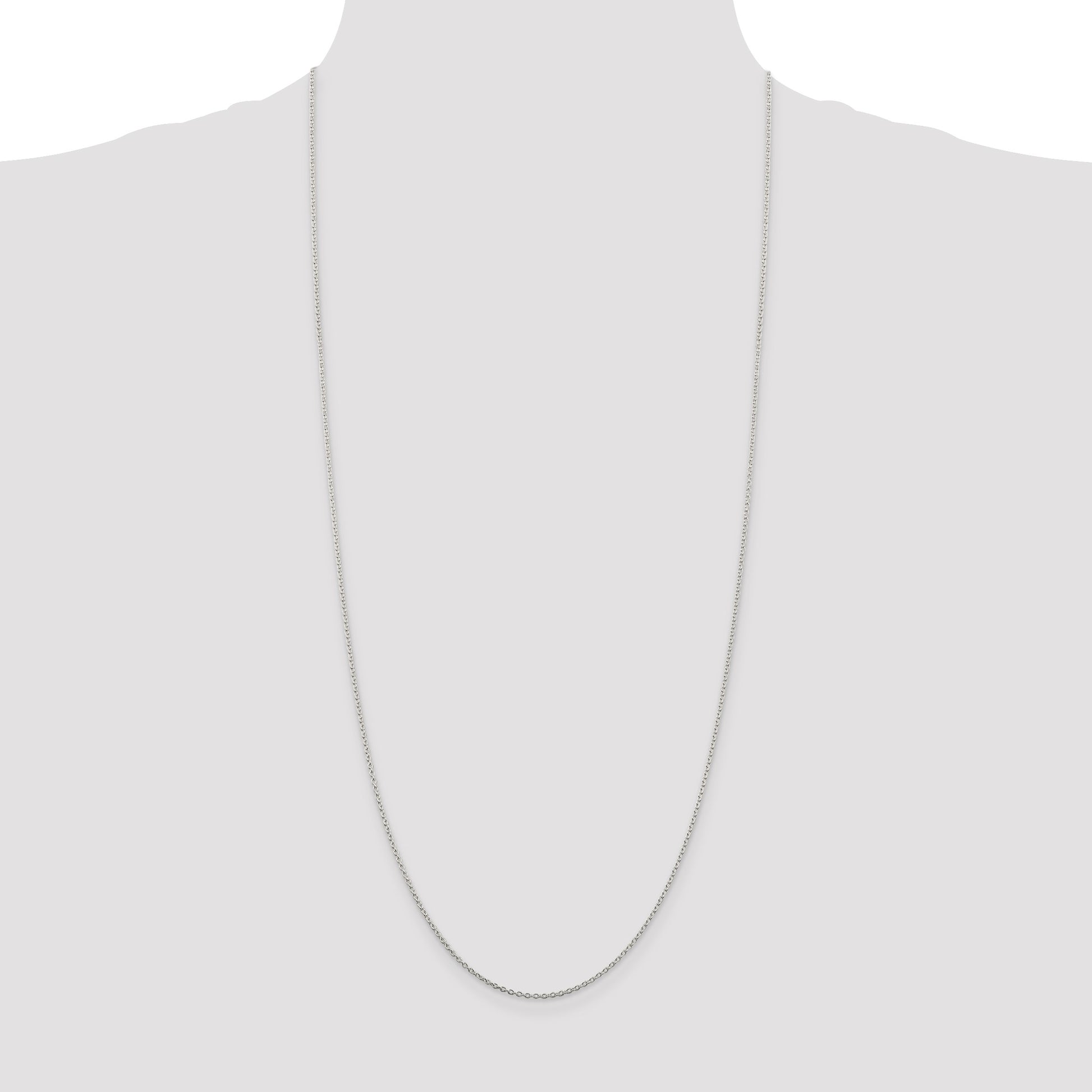 Sterling Silver Rhodium-plated 1.5mm Cable Chain
